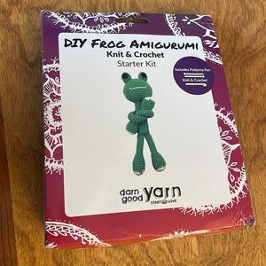 Darn Good Yarn Frog Amigurumi crochet or knit kit